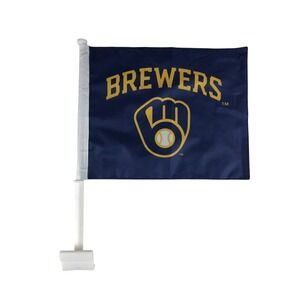 Milwaukee Brewers Car Flag MLB‎ Baseball Team Vehicle Pennant Fan Gift